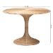 bali & pari Natala Rattan Dining Table - Handwoven Wicker Tulip Table, Pedestal Frame Centerpiece for Dining Room or Kitchen - BSODC1105 Nat-Light Honey Rattan-Dining Table