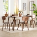 Baxton Studio Billie Wood 5-Piece Dining Set - Bentwood Frame Table with Matching Chairs, Mid-Century Style Set for Dining Room or Kitchen - BSOBillie-Walnut-5PC Dining Set