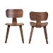 Baxton Studio Billie Wood 2-Piece Dining Chair Set - Bentwood Frame Seating with Contoured Seat and Backrest, Mid-Century Style Side Chair for Dining Room or Kitchen - BSOBillie-Walnut-DC