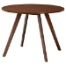 Baxton Studio Reva Wood 5-Piece Dining Set - Mid-Century Modern Table with Matching Chairs for Dining Room or Kitchen - BSOEverwood/Hexa-Taupe/Walnut-5PC Dining Set