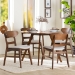 Baxton Studio Reva Wood 5-Piece Dining Set - Mid-Century Modern Table with Matching Chairs for Dining Room or Kitchen - BSOEverwood/Hexa-Taupe/Walnut-5PC Dining Set