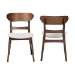 Baxton Studio Everwood 2-Piece Dining Chair Set - Bentwood Frame Seating with Contoured Back and Padded Seat, Mid-Century Style Side Chair for Dining Room or Kitchen - BSOEverwood-Taupe/Walnut-DC