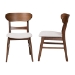 Baxton Studio Everwood 2-Piece Dining Chair Set - Bentwood Frame Seating with Contoured Back and Padded Seat, Mid-Century Style Side Chair for Dining Room or Kitchen - BSOEverwood-Taupe/Walnut-DC