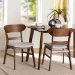 Baxton Studio Everwood 2-Piece Dining Chair Set - Bentwood Frame Seating with Contoured Back and Padded Seat, Mid-Century Style Side Chair for Dining Room or Kitchen - BSOEverwood-Taupe/Walnut-DC