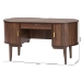 Baxton Studio Hayes Wood Writing Desk - Mid-Century Modern Oval Desk with Locking Drawer and Sliding Tambour Doors for Office or Home - BSOSE SD80450WI-Columbia-Desk