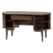 Baxton Studio Hayes Wood Writing Desk - Mid-Century Modern Oval Desk with Locking Drawer and Sliding Tambour Doors for Office or Home - BSOSE SD80450WI-Columbia-Desk