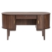 Baxton Studio Hayes Wood Writing Desk - Mid-Century Modern Oval Desk with Locking Drawer and Sliding Tambour Doors for Office or Home - BSOSE SD80450WI-Columbia-Desk