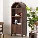 Baxton Studio Hayes Wood Cabinet with Arch Top - Mid-Century Modern Display Piece with Soft-Close Doors for Living Room or Hallway - BSOSE DC270020WI-Columbia-Cabinet