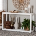 bali & pari Oaklynn Natural Grasscloth Console Table - Two-Tier Entryway Table with Open Frame, Modern Coastal Accent Table for Living Room or Hallway, White - BSOFBS201-S347 White-Console Table