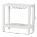 bali & pari Oaklynn Natural Grasscloth Wine Rack - Two-Tier Bar Table with Glass Shelves and Stemware Rack, Modern Coastal Console for Living Room or Dining Room, White - BSOFBS202A-S347 White/6mmRegGlass-Wine Rack