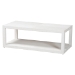 bali & pari Oaklynn Natural Grasscloth Coffee Table - Two-Tier Cocktail Table with Open Frame, Modern Coastal Centerpiece for Living Room or Lounge, White