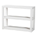bali & pari Oaklynn Natural Grasscloth Bookshelf - Two-Tier Display Piece with Open Frame, Modern Coastal Accent Shelving for Living Room, White