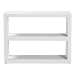 bali & pari Oaklynn Natural Grasscloth Bookshelf - Two-Tier Display Piece with Open Frame, Modern Coastal Accent Shelving for Living Room, White - BSOFBS204-S347 White-Bookshelf