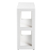 bali & pari Oaklynn Natural Grasscloth Bookshelf - Two-Tier Display Piece with Open Frame, Modern Coastal Accent Shelving for Living Room, White - BSOFBS204-S347 White-Bookshelf
