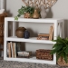 bali & pari Oaklynn Natural Grasscloth Bookshelf - Two-Tier Display Piece with Open Frame, Modern Coastal Accent Shelving for Living Room, White - BSOFBS204-S347 White-Bookshelf