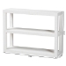 bali & pari Oaklynn Natural Grasscloth Bookshelf - Two-Tier Display Piece with Open Frame, Modern Coastal Accent Shelving for Living Room, White - BSOFBS204-S347 White-Bookshelf