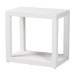 bali & pari Oaklynn Natural Grasscloth End Table - Two-Tier Accent Table with Open Frame, Modern Coastal Complement for Living Room or Lounge, White