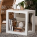 bali & pari Oaklynn Natural Grasscloth End Table - Two-Tier Accent Table with Open Frame, Modern Coastal Complement for Living Room or Lounge, White - BSOFBS205-S347 White-End Table