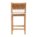 bali & pari Pava Woven Seagrass Counter Stool - Solid Mahogany Wood Stool with Textured Back, Coastal Boho Seating for Kitchen Island, Counter Height - BSOMD-39882-Honey Wooden-Cushion-CS