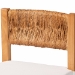 bali & pari Pava Woven Seagrass Counter Stool - Solid Mahogany Wood Stool with Textured Back, Coastal Boho Seating for Kitchen Island, Counter Height - BSOMD-39882-Honey Wooden-Cushion-CS
