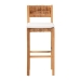 bali & pari Pava Woven Seagrass Bar Stool - Solid Mahogany Wood Stool with Textured Back, Coastal Boho Seating for Kitchen or Lounge, Bar Height - BSOMD-39883-Honey Wooden-Cushion-BS