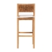 bali & pari Pava Woven Seagrass Bar Stool - Solid Mahogany Wood Stool with Textured Back, Coastal Boho Seating for Kitchen or Lounge, Bar Height - BSOMD-39883-Honey Wooden-Cushion-BS