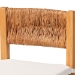 bali & pari Pava Woven Seagrass Bar Stool - Solid Mahogany Wood Stool with Textured Back, Coastal Boho Seating for Kitchen or Lounge, Bar Height - BSOMD-39883-Honey Wooden-Cushion-BS