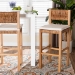 bali & pari Pava Woven Seagrass Bar Stool - Solid Mahogany Wood Stool with Textured Back, Coastal Boho Seating for Kitchen or Lounge, Bar Height - BSOMD-39883-Honey Wooden-Cushion-BS