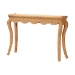 bali & pari Deborah Natural Rattan Console Table - Handwoven Wicker Accent Table with Cabriole Legs, Scalloped Coastal Cottage Household Complement