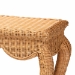 bali & pari Deborah Natural Rattan Console Table - Handwoven Wicker Accent Table with Cabriole Legs, Scalloped Coastal Cottage Household Complement - BSODebora-Light Honey Rattan-Console Table