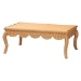 bali & pari Deborah Natural Rattan Coffee Table - Handwoven Wicker Accent Table with Cabriole Legs, Scalloped Coastal Cottage Living Room Centerpiece