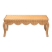 bali & pari Deborah Natural Rattan Coffee Table - Handwoven Wicker Accent Table with Cabriole Legs, Scalloped Coastal Cottage Living Room Centerpiece - BSODebora-Light Honey Rattan-Coffee Table