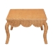 bali & pari Deborah Natural Rattan Coffee Table - Handwoven Wicker Accent Table with Cabriole Legs, Scalloped Coastal Cottage Living Room Centerpiece - BSODebora-Light Honey Rattan-Coffee Table
