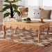 bali & pari Deborah Natural Rattan Coffee Table - Handwoven Wicker Accent Table with Cabriole Legs, Scalloped Coastal Cottage Living Room Centerpiece - BSODebora-Light Honey Rattan-Coffee Table