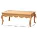 bali & pari Deborah Natural Rattan Coffee Table - Handwoven Wicker Accent Table with Cabriole Legs, Scalloped Coastal Cottage Living Room Centerpiece - BSODebora-Light Honey Rattan-Coffee Table