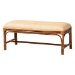 bali & pari Belen Marbled Tortoise Natural Rattan Bench - Handwoven Wicker Seating for Entryway, Living Room, or Bedroom, Coastal and Tropical Accent Furniture