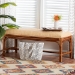 bali & pari Belen Marbled Tortoise Natural Rattan Bench - Handwoven Wicker Seating for Entryway, Living Room, or Bedroom, Coastal and Tropical Accent Furniture - BSOWS191-Tortoise/Natural Rattan-Cushion-Bench