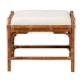 bali & pari Morley Marbled Tortoise Natural Rattan Ottoman - Handcrafted Accent Footstool with Decorative Frame, Coastal Tropical Style for Living Room - BSOWS192-Tortoise Cushion-Rattan-Stool