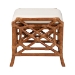 bali & pari Morley Marbled Tortoise Natural Rattan Ottoman - Handcrafted Accent Footstool with Decorative Frame, Coastal Tropical Style for Living Room - BSOWS192-Tortoise Cushion-Rattan-Stool