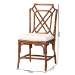 bali & pari Esmery Marbled Tortoise Natural Rattan Dining Chair - Handcrafted Wicker Side Chair with Crisscross Back, Boho Coastal Seating for Dining Room or Kitchen - BSOWS193-Tortoise Cushion-Rattan-DC