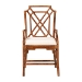 bali & pari Esmery Marbled Tortoise Natural Rattan Dining Chair - Handcrafted Wicker Armchair with Crisscross Back, Boho Coastal Seating for Dining Room or Kitchen - BSOWS194-Tortoise Cushion-Rattan-Arm-DC