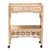 bali & pari Molina Natural Rattan Wine Cart - 2-Tier Beverage Trolley with Wheel and Bottle Holders, Tropical Coastal Style Furniture - BSOWS195-Natural-Rattan-Cart