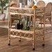 bali & pari Molina Natural Rattan Wine Cart - 2-Tier Beverage Trolley with Wheel and Bottle Holders, Tropical Coastal Style Furniture - BSOWS195-Natural-Rattan-Cart