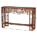 bali & pari Tahlia Marbled Tortoise Natural Rattan Console Table - Handcrafted Wicker Accent Table with Coastal Boho Style - BSOWS207-Tortoise Rattan-Console Table