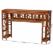 bali & pari Wahid Marbled Tortoise Natural Rattan Console Table - Handcrafted Wicker Accent Table with Coastal Boho Style for Entryway or Living Room - BSOWS208-Tortoise Rattan-Console Table