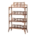 bali & pari Aleya Marbled Tortoise Natural Rattan Display Shelf - 4-Tier Handcrafted Wicker Etagere with Openwork Frame, Tropical Bookcase for Living Room or Entryway