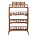 bali & pari Aleya Marbled Tortoise Natural Rattan Display Shelf - 4-Tier Handcrafted Wicker Etagere with Openwork Frame, Tropical Bookcase for Living Room or Entryway - BSOWS210-Tortoise Rattan-Shelf