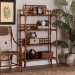 bali & pari Aleya Marbled Tortoise Natural Rattan Display Shelf - 4-Tier Handcrafted Wicker Etagere with Openwork Frame, Tropical Bookcase for Living Room or Entryway - BSOWS210-Tortoise Rattan-Shelf