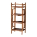 bali & pari Basile Marbled Tortoise Natural Rattan Display Shelf - 4-Tier Handcrafted Wicker Etagere, Tropical Vertical Bookcase for Living Room or Entryway