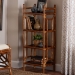 bali & pari Basile Marbled Tortoise Natural Rattan Display Shelf - 4-Tier Handcrafted Wicker Etagere, Tropical Vertical Bookcase for Living Room or Entryway - BSOWS197-Tortoise Rattan-Shelf